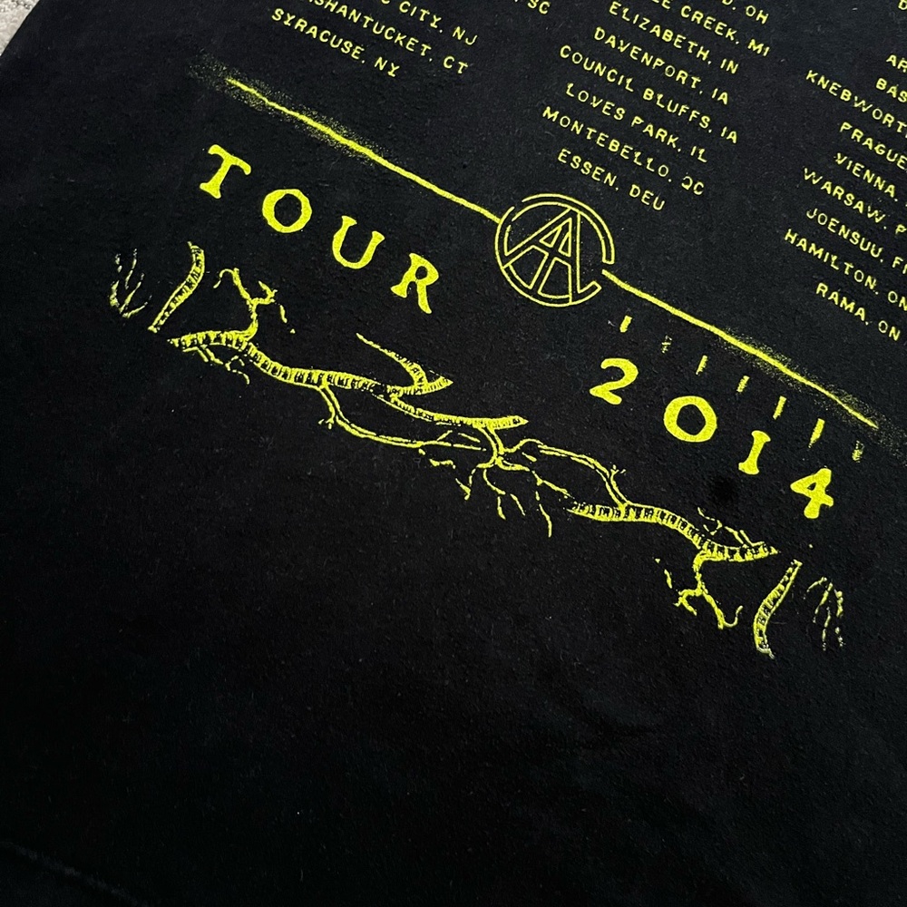 🎸 '14 Alice In Chains Band Green Tree Root Veinage Neon Logo 2 Side Tour T Shirt - Picture 12 of 16